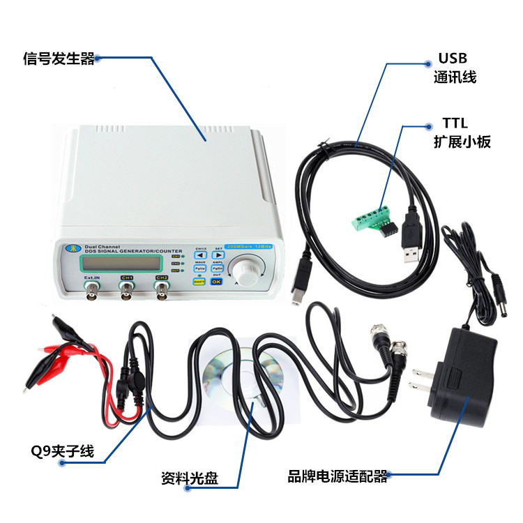 25MHz TTL/Analog pulse signal source DDS Signal Generator Double channel - 点击图像关闭